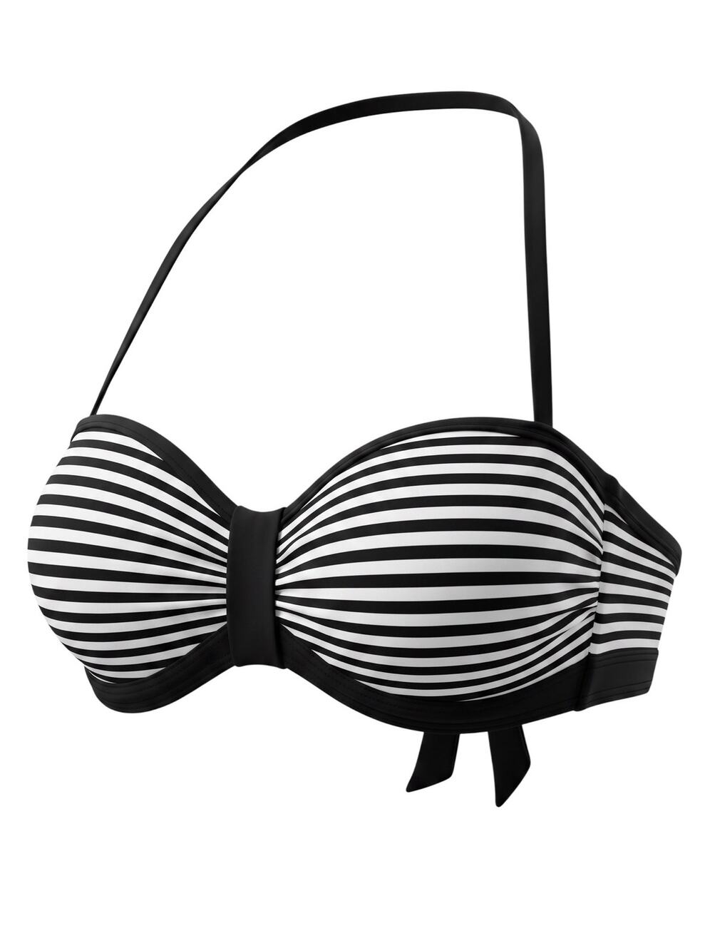 Victoria's Secret Pink Black White Striped Retro Padded Push Up Swim Bikini Top